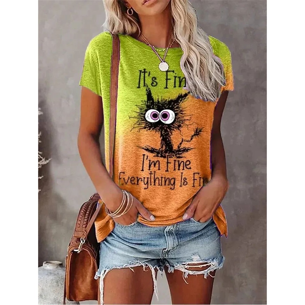 Streetwear Brand Cat - 3D Print Tshirts Women Streetwear Summer