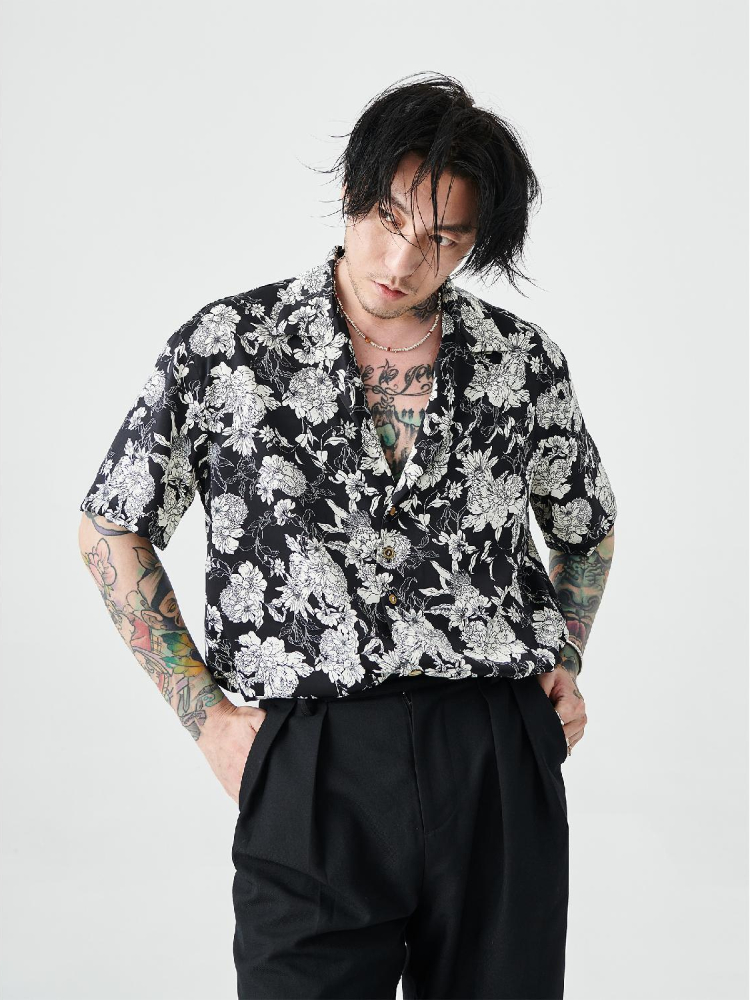 Japanese Brand Streetwear Vintage - Men's Shirt Japanese Vintage Funny Graphic