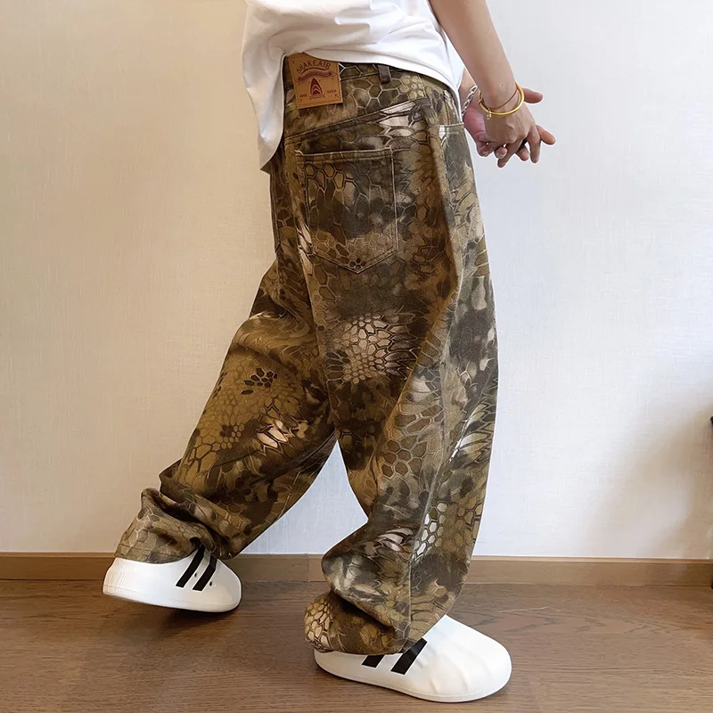 New Men Chic Snake Print Stree - Streetwear Brand Popular recension och pris