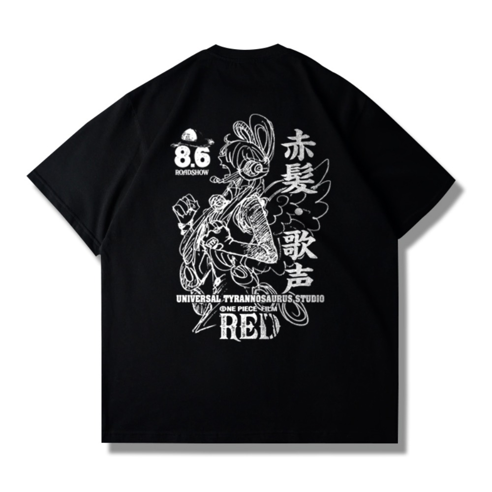 2025One Piece Red Graphic T Sh - Streetwear Brand Japan recension och pris